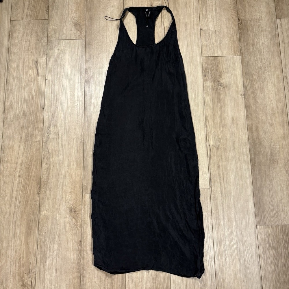 Zara Black Racerback Slit Long Dress Size Extra Small XL Lyocell Soft Sleeveless